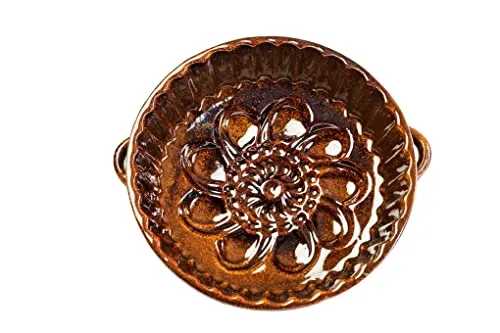 Kerazo Steinzeug-Keramik Backform mit Motiv – langlebig, hitzebeständig, auslaufsicher, gleichmäßige Bräunung, optimale Wärmeverteilung & natürliche Antihaftwirkung (Blüte)