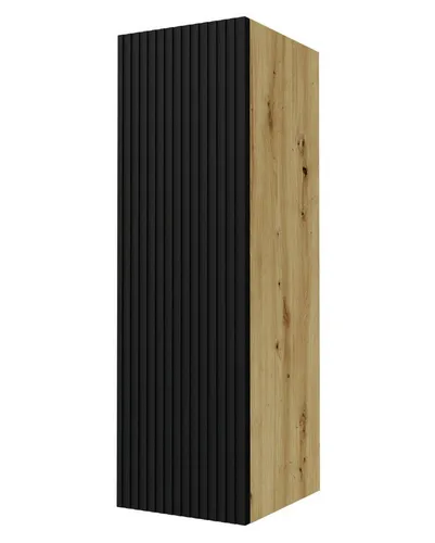 Feldmann-Wohnen Küchenhängeschrank Schwarz, 4 Fächer, 30x96x32.5 cm