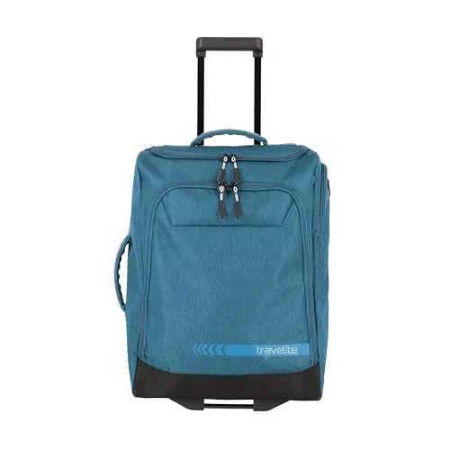 Travelite Kick Off Trolley Reisetasche klein - Praktischer Handgepäck Trolley aus robustem Polyester, ideal für Sport und Urlaub. Leicht, mit 2 Rollen und Packgurten für einfaches Bepacken. Maße: 55 x 40 x 20 cm, 44 Liter Volumen.