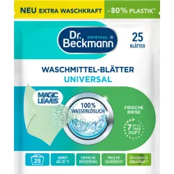 delta pronatura GmbH Dr. Beckmann Waschmittelblätter Universal Frische Brise, Wasserlösliche Waschmittelblätter für Kurzwaschgänge und Handwäsche, 1 Packung = 40 Blätter 9141