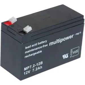 Multipower AGM-Batterie MP7,2-12B, 12 V, 7,2 Ah, Faston 6,3 mm Anschluss, mit VdS-Zulassung