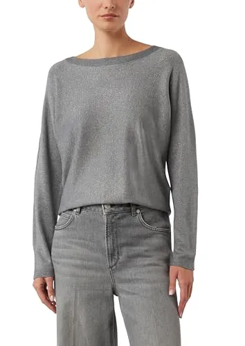 Comma Feinstrick-Pullover aus Glitzergarn mit Fledermausärmel