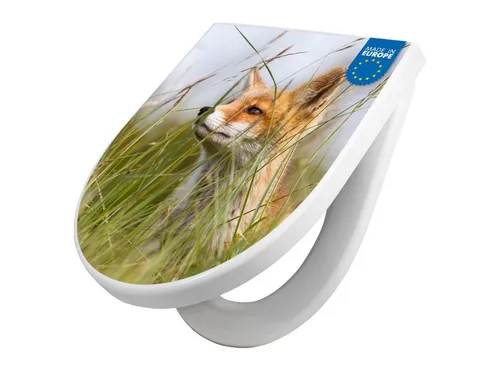Banjado Premium Toilettendeckel mit Absenkautomatik – Hygienischer Klodeckel mit Fuchs-Motiv - Der Banjado WC-Sitz mit Absenkautomatik verbindet Komfort und Hygiene. Aus robustem Duroplast gefertigt, passt er auf alle gängigen Toiletten und sorgt für ein stilvolles Badezimmer-Ambiente.