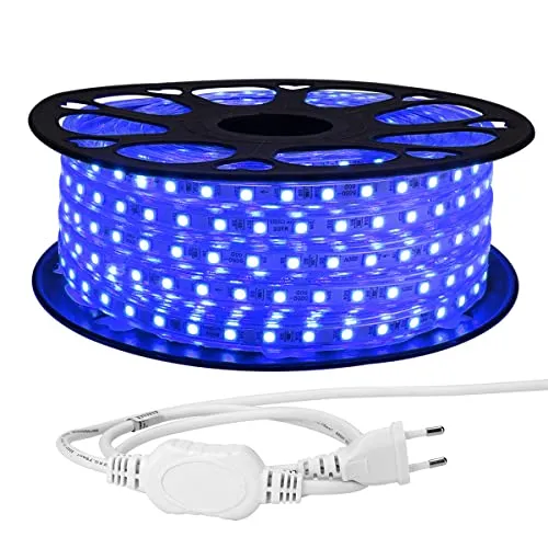 LE 25M 230V RGB LED-Streifenlicht, 5050 SMD-LED-Bandlicht, mehrfarbig, Dimmbar, wasserdicht IP65, verzieren Weihnachten, Party und Hochzeit in Outdoor/Indoor