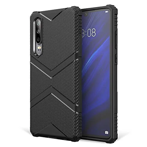 NALIA Handyhülle kompatibel mit Huawei P30 Hülle, Silikon Schutzhülle Case Cover stoßfest & rutschfest, minimalistische Handy-Tasche Bumper Phone Backcover Smartphone Schutz Etui, Farbe:Schwarz