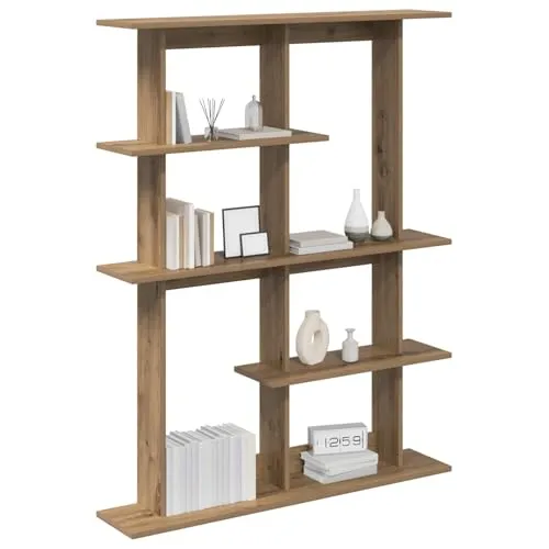 vidaXL Wandregal Braun 102 x 20 x 130 cm - Platzsparende Wandhalterung - Das elegante Wandregal aus robustem Holzwerkstoff bietet viel Stauraum für Bücher und Deko. Ideal für einen minimalistischen Look und einfach zu montieren – perfekt für jedes Zuhause.