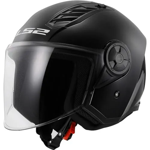 LS2 Jet-Motorradhelm Airflow SOLID Matt Black XS - Motorradhelm in edlem Matt Black, Größe XS. Mit Quick Release System und UV-beständigem Kratzschutz, ideal für Sicherheit und Komfort auf der Straße.
