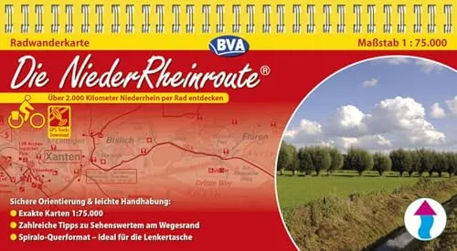 BVA Kompakt-Spiralo Die NiederRheinroute, Radwanderkarte: praktische Spiralbindung, mit GPS-Track Download, Über 2.000 Kilometer Niederrhein per Rad entdecken. (BVA Spiralo)