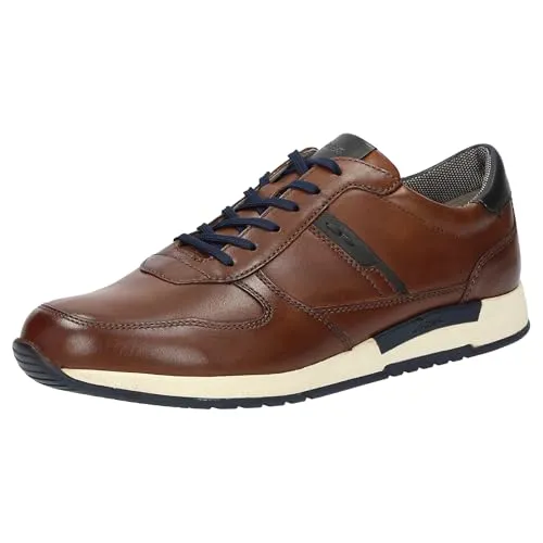 Sioux Herren Rojaro Sneaker - Cognac, 43 EU Weit - Herren-Sneaker mit Gummisohle und Komfortweite, aus hochwertigem Leder/Nubuk für optimalen Tragekomfort.