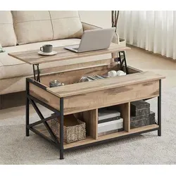 VASAGLE höhenverstellbarer Couchtisch mit Stauraum