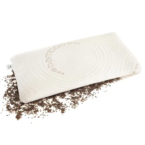 NATURECA Buchweizen-Kissen mit Bambusbezug, 40 x 80 cm in beige von NATURECA