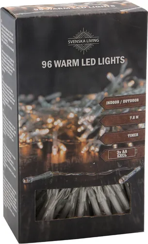 HIT 23146234 - LED Lichterkette 96 LED - 760 cm / Timer