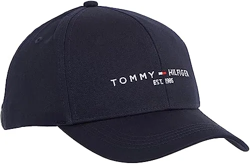 Tommy Hilfiger Herren Cap Established Basecap, Blau (Desert Sky) - Baseball Caps für Herren, aus 100% Bio-Baumwolle, mit aufgesticktem Logo und verstellbarem Riemen für optimalen Tragekomfort und stilvolles Design.