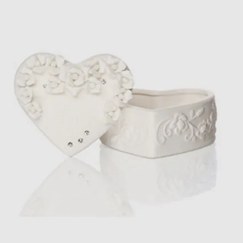 Porzellandose Herz Herzdose Porzellan weiß Hochzeit