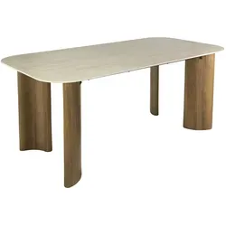 Manvo Esstisch 180 cm – Elegante Keramikplatte in Eichenoptik - Moderner Esstisch mit großzügiger Keramikplatte und stabilen Beinen in Eichenoptik. Ideal für gesellige Mahlzeiten und besondere Anlässe. Verleiht Ihrem Essbereich Stil und Komfort.