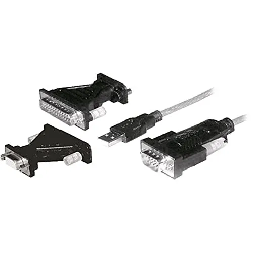 Delock Adapter USB 2.0 Typ-A > 1 x Seriell DB9 RS-232 + Adapter DB25 7100077 Schwarz