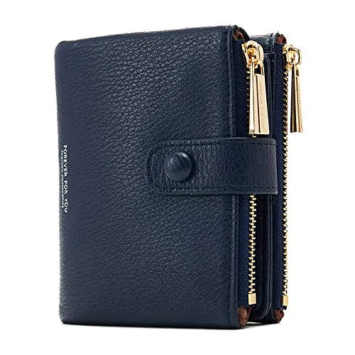 Damen Geldbeutel,PU Leder Portemonnaie Kleine Brieftasche Geldbörse Für Frauen (Dunkelblau)