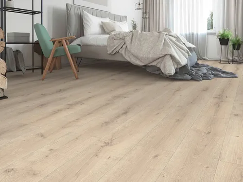 BASICfloor Laminat Lifestyle Trend Bellemont Oak Dark - Hochwertiges Laminat im Landhausstil, ideal für Feuchträume. Mit Klick-Verbindung für einfache Verlegung und einer Stärke von 8 mm. Perfekt für ein modernes Zuhause.
