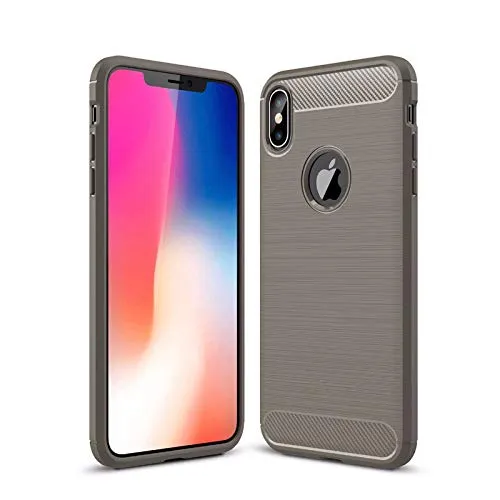 Schutzhülle für Apple iPhone XS Max Cover 6.5 Zoll Dünn Case Tasche Outdoor Handyhülle aus TPU Stoßfest Extra Schutz Robust Grau