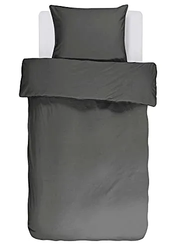 Essenza Bettwäsche Design Guy Anthracite 135x200+80x80 in grau von Essenza