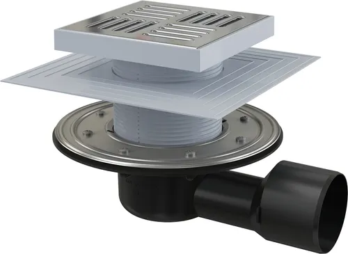 Alcadrain APV3444 Bodenablauf mit Edelstahl Rost 150 x 150