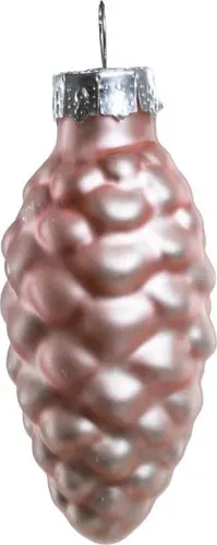 TrendLine Glas-Tannenzapfen rosa 12 Stück 6 cm Dekozapfen Christbaum