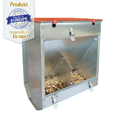 Futterautomat mit 2 Fressstellen für Kaninchen - Nager - mit Deckel 2,5 kg