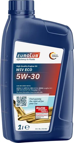 EUROLUB WIV ECO 5W-30 Motoröl 1 Liter Longlife 3 04 VW Audi BMW Mercedes Porsche