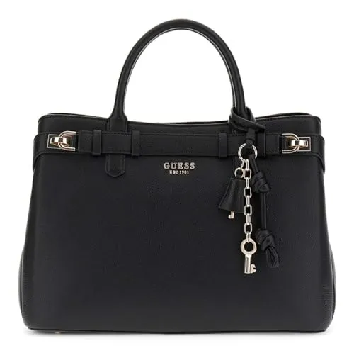 GUESS Handtasche Umhängetasche Gregoria Large Girlfriend Satchel Black schwarz