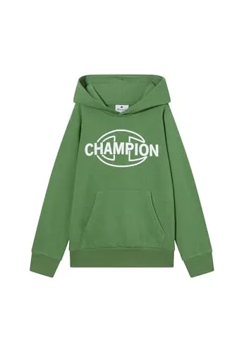 Champion Jungen Legacy Kapuzenpullover, grün, XL - Kapuzenpullover für Jungen aus hochwertigen Materialien, mit tiefen Vordertaschen und stylishem grafischem Logo für einen coolen Look.