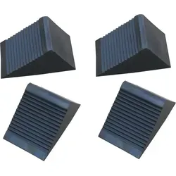 BAYLI Sicherheitskeil 4er Set - Keile für Anhänger und Wohnwagen, kompakt und leicht, mit Anti-Rutsch-Streifen für optimale Stabilität und Sicherheit beim Parken.