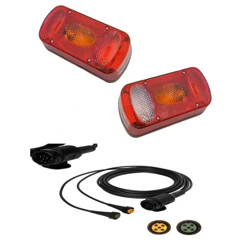Aspöck Anhänger Aspöck Midipoint 2 Set Leuchten r+l und Kabel 5m13 polig