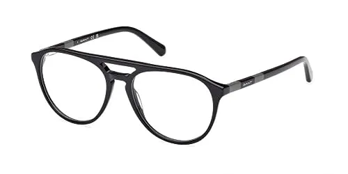 Gant Brille GA3285 001 53 Herren Schwarz - Brillenfassungen für Herren, stilvolle Pilotenbrille aus robustem Kunststoff mit Federscharnier für optimalen Tragekomfort und inklusive Original-Etui.