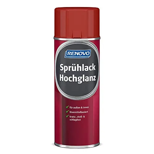 Sprühlack RAL 3000 Feuerrot 400 ml Hochglanz Renovo von Renovo