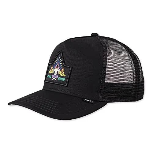 Djinns Peace & Harmony Black HFT Trucker Cap - One-Size - Baseball Caps für Herren, stylische Trucker Cap mit einzigartigem Design für einen lässigen Look und hohen Tragekomfort.