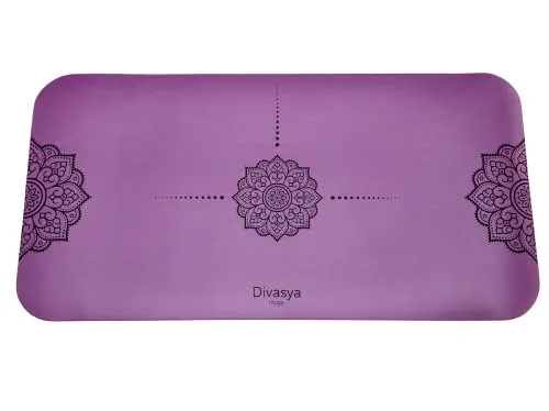 DIVASYA Yoga-Knie-Pad – rutschfester Knieschoner für Yoga & Pilates (64x33cm) - Extra großes Yoga-Knie-Pad (33x64cm) für optimalen Halt und Dämpfung. Ideal für Knie, Ellbogen oder Hände. Starke Kautschuk-Dämpfung sorgt für Gelenkschonung und höchste Rutschfestigkeit bei jeder Übung.