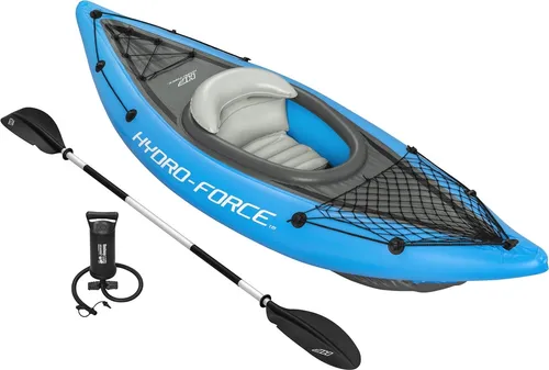 Bestway Hydro-Force Kajak-Set Cove Champion X1 - Ideal für Einsteiger - Kanus mit reißfestem Inflata-Shield-Material, komfortablem Cockpit und umfangreichem Zubehör für unvergessliche Wasserabenteuer.