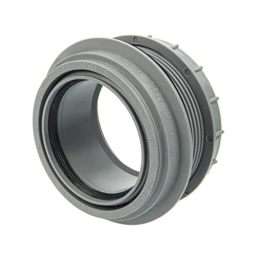 Airfit GmbH & Co. KG Ablaufrohr Anschraub-Muffe DN 90 - KS-grau - Abwasserrohre: HT-Anschraub-Muffe DN 90, ideal für sichere Rohranschlüsse, hitzebeständig bis 90°C und geprüft nach DIN 4102-B2.