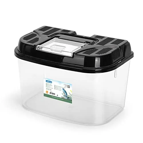 Nobleza Terrarium für Reptilien und Amphibien, Transparente Kunststoff Reptilienzucht Box für Schildkröte Eidechse Spide Hornfrosch Käfer, Tragbarer Reptil Fütterungsbox, XL(34.8 * 22.1 * 21.6cm)