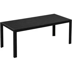 Outsunny Gartentisch 190 x 84,5 cm - Alu & Polyholz - Schwarz - Gartentisch aus Aluminium und Polyholz, witterungsbeständig und pflegeleicht. Ideal für Balkon, Terrasse oder Essbereich – bietet Platz für gesellige Runden!