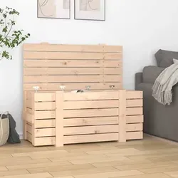 vidaXL Truhe aus massivem Kiefernholz 91x40,5x42 cm - Sitzbänke mit reichlich Stauraum für Ordnung im Zuhause, aus robustem Kiefernholz mit rustikaler Optik und praktischem Deckel für Staubschutz.