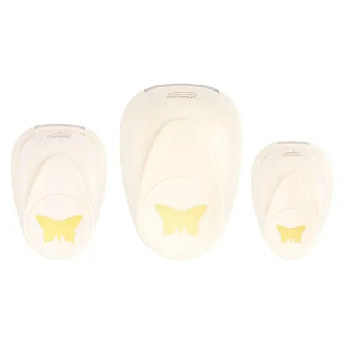 Vaessen Creative Stanzer Set - Motivstanzer - Schmetterling - 3 Stück - Tonpapier und Bastelmaterial bis zu 250 g/m² - zum Basteln Mit Papier und Scrapbooking, Pink