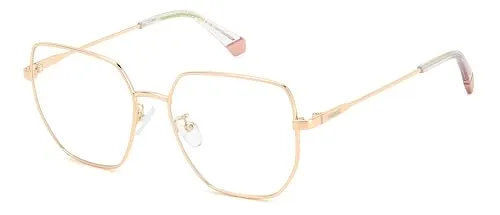 POLAROID PLD D508/G Brillengestell für Damen - Verschreibungspflichtige Brillenfassung aus leichtem Edelstahl, quadratisch und inklusive Brillenetui – ideal für stilbewusste Damen.