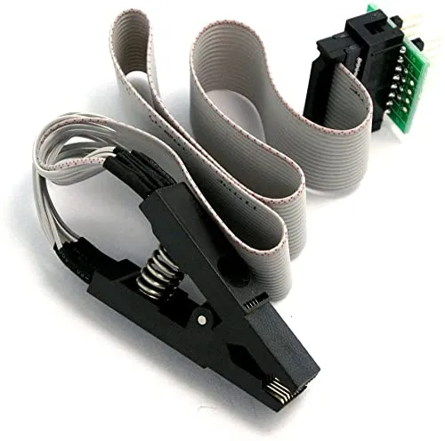 Fasizi EEPROM-Programmierclip für SOP16-Chips, Schwarz, 40 cm Kabel, Clip, ELECTRONIC_CABLE, Elektronische Geräte mit SOP16-Chips, Programmierung von EEPROMs auf Leiterplatten