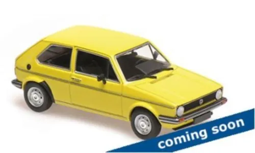 Minichamps VW GOLF 1 - 2-TÜRER - 1980 - YELLOW 940055160 - Modellauto im Maßstab 1:43, detailgetreue Nachbildung des klassischen Golf 1 in auffälligem Gelb, ideal für Sammler und Liebhaber.