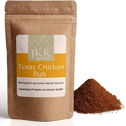JKR Spices Texas Chicken Rub - BBQ Spice Rub - Gewürzmischung Trockenmarinade zum Grillen für Geflügel - 250g