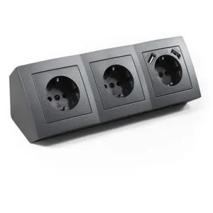 McPower Tischsteckdose Flair - Steckdosen & Zubehör mit 3x Schutzkontakt und 2x USB-A Anschlüssen für schnelles Laden, ideal für den Einsatz am Tisch.
