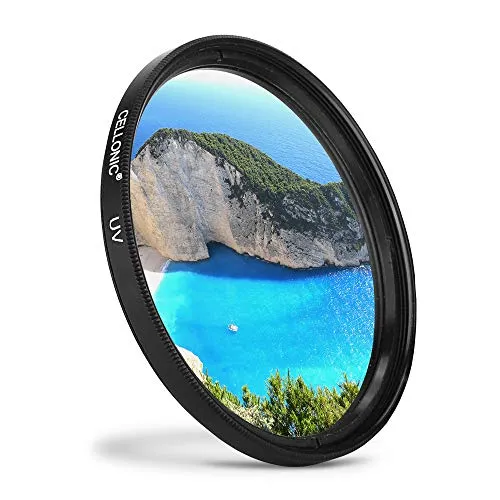 CELLONIC® UV Filter für Canon EF 100 EF-M 18-55 EF-S 55-250 MP-E 65 (Ø 58mm) Objektive und Kameras mit 58mm Filtergewinde - Schutzfilter Schutzglas, Sperrfilter, Klarfilter