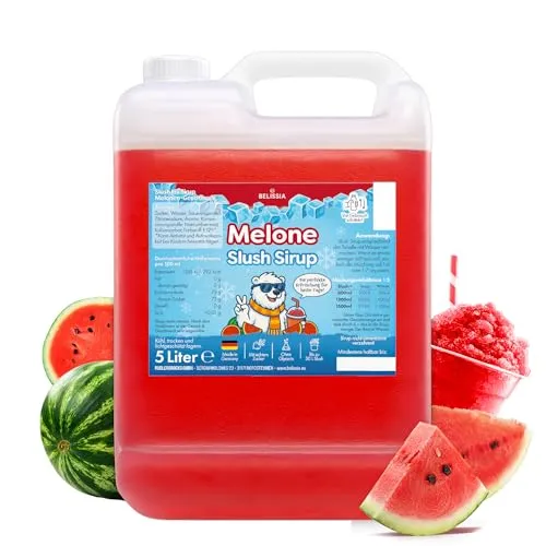 Belissia Slush Eis Sirup 5L Wassermelone | Hochkonzentriert & Glycerinfrei