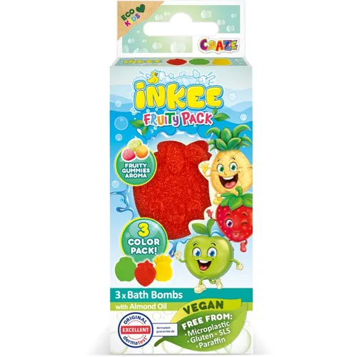 Craze INKEE Fruity Pack Badebombe für Kinder 3x15 g